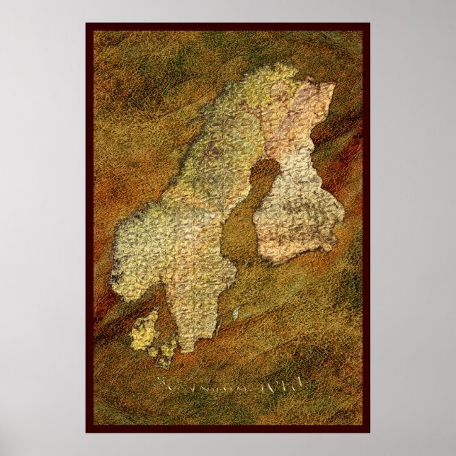 SCANDINAVIAN MAP Art Poster II (Front)