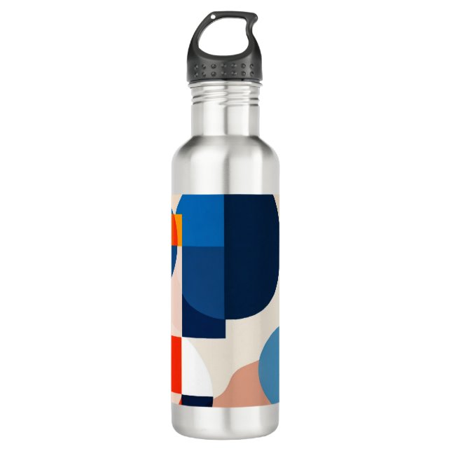 Scandinavian Mid Century Geometric Abstract Art 710 Ml Water Bottle (Front)