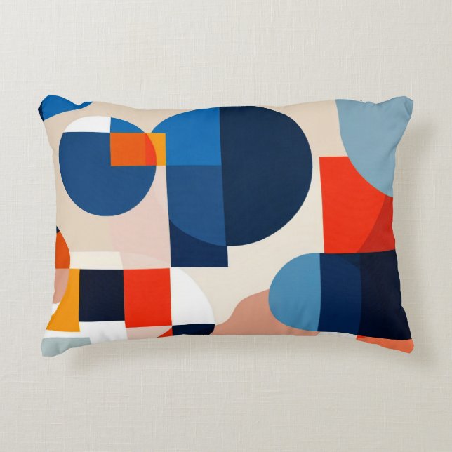 Scandinavian Mid Century Geometric Abstract Art Decorative Cushion (Front)