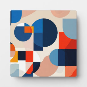 Scandinavian Mid Century Geometric Abstract Art Plaque