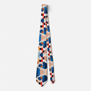 Scandinavian Mid Century Geometric Abstract Art Tie
