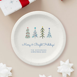Scandinavian Minimalist Christmas trees Paper Plate