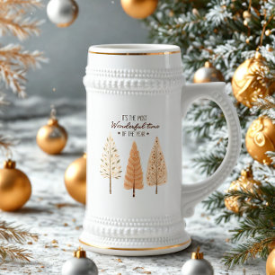 Scandinavian Modern Minimalist Pine Christmas Tree Beer Stein