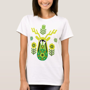 Scandinavian Nature Deer Head Art T-Shirt Throw Pi