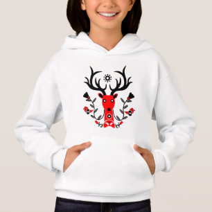 Scandinavian Nature Deer Head Art T-Shirt Throw Pi