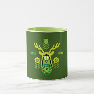 Scandinavian Nature Deer Head Art T-Shirt Throw Pi Mug
