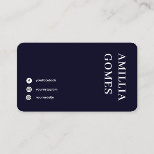 Scandinavian Navy Blue Minimalist Professional Business Card