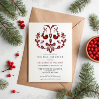 Scandinavian Nordic Birds Christmas Bridal Shower