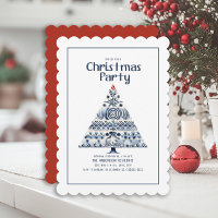 Scandinavian Nordic Blue Christmas Tree Party