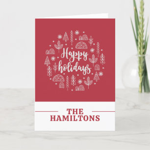 Scandinavian Nordic Happy Holidays Personalised Holiday Card