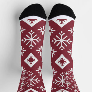 Scandinavian Nordic Knit Christmas Pattern Socks