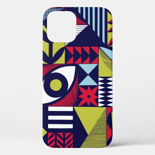 Scandinavian or retro style graphic pattern. Hand- Case-Mate iPhone Case (Back)
