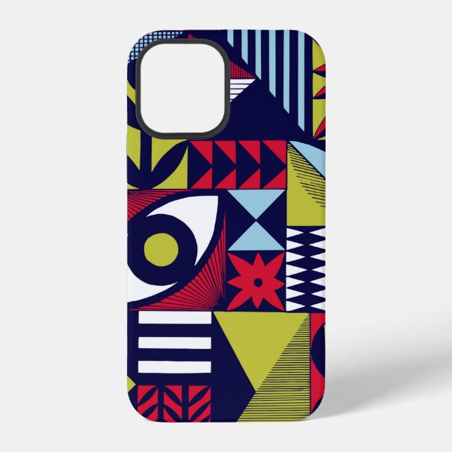 Scandinavian or retro style graphic pattern. Hand- iPhone Case (Back)