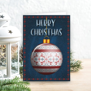 Scandinavian Ornament Christmas Holiday Card