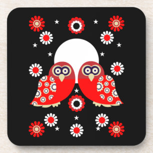 Scandinavian Owl Folk Art    Coaster
