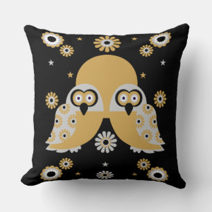Scandinavian Owl Folk Art Cushion