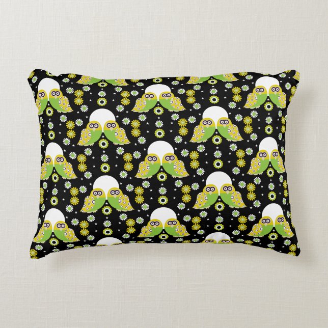 Scandinavian Owl Folk Art    Decorative Cushion (Front)