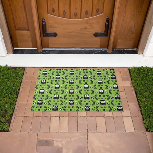Scandinavian Owl Folk Art Doormat (Outdoor)