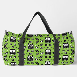 Scandinavian Owl Folk Art Duffle Bag