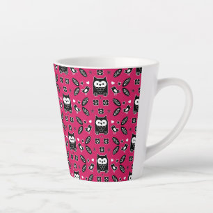 Scandinavian Owl Folk Art Gift Latte Mug