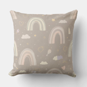 Scandinavian Pastel Nursery Pillow   Soft Rainbows