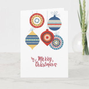 Scandinavian Pattern Christmas Ornaments Card