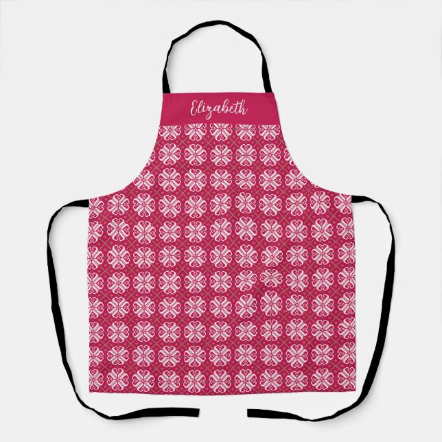 Scandinavian Pattern Customised Holiday Apron (Front)