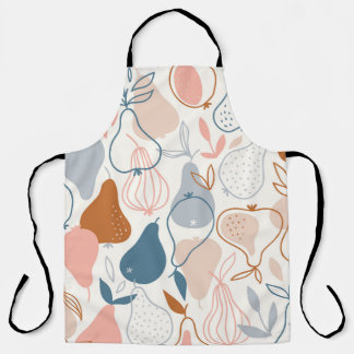Scandinavian Pear Print: Vintage Fruit Pattern Apron