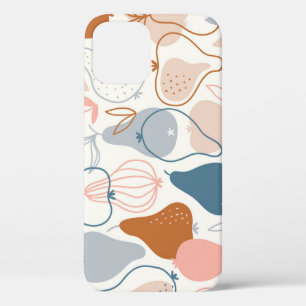 Scandinavian Pear Print: Vintage Fruit Pattern iPhone 12 Case
