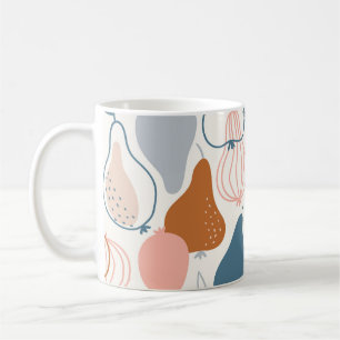 Scandinavian Pear Print: Vintage Fruit Pattern Coffee Mug