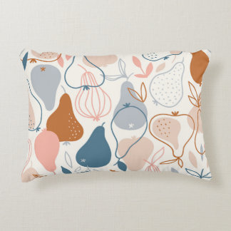 Scandinavian Pear Print: Vintage Fruit Pattern Decorative Cushion