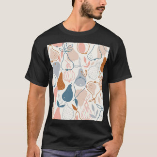 Scandinavian Pear Print: Vintage Fruit Pattern T-Shirt