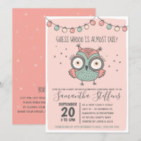 Scandinavian Pink Whoo is Due Owl Baby Shower