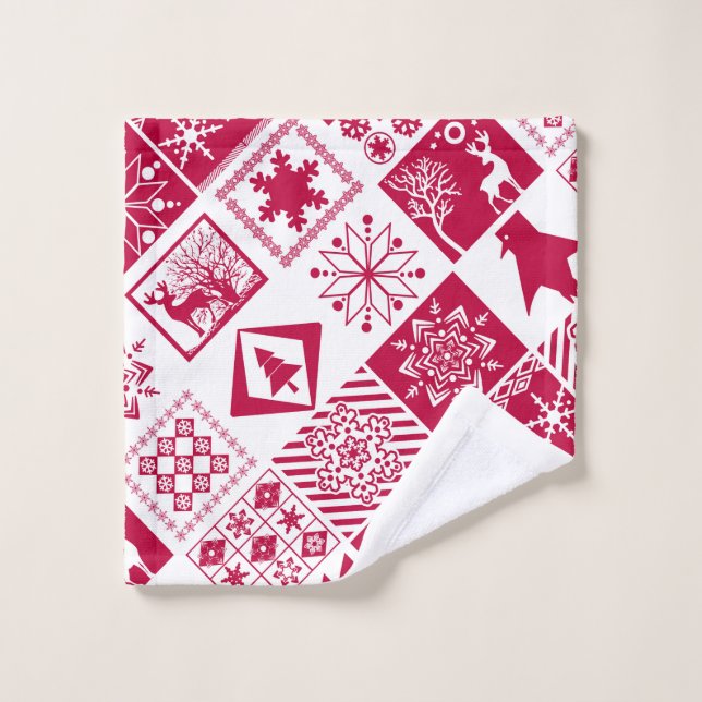 Scandinavian plaid bath towel set (Wash Cloth)