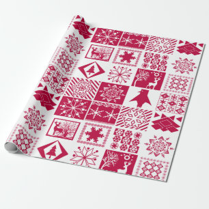 Scandinavian plaid wrapping paper