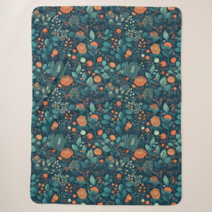 Scandinavian Plants and Flowers Sherpa Blanket
