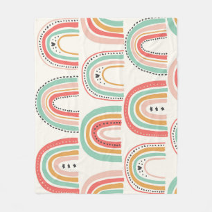 Scandinavian Rainbows: Naive Art Pattern. Fleece Blanket