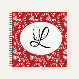 Scandinavian Red Heart Personalised Notebook