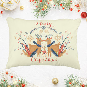 Scandinavian Reindeer Nordic Merry Christmas Art Decorative Cushion