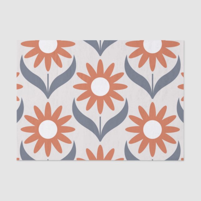 Scandinavian retro floral pattern,retro flower,vin tissue paper (Front)