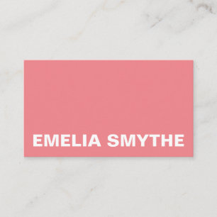 Scandinavian Rose Pink Minimalist Simple Colourful Business Card