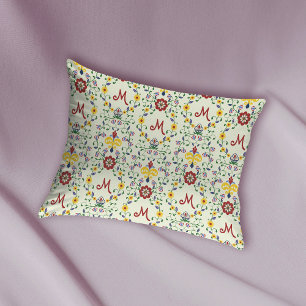 Scandinavian Rosemaling Monogram Pattern Nordic Pillowcase