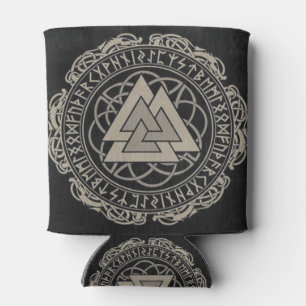 SCANDINAVIAN RUNES, NORDIC MYHOLOGY VALKNUT CAN COOLER