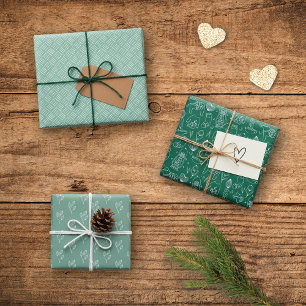 Scandinavian Rustic Minimal Folk Pattern Wrapping Paper Sheet