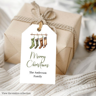 Scandinavian Sage Green Minimal Christmas Gift Tag