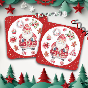 Scandinavian Santa Claus Red Coaster