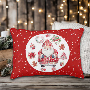 Scandinavian Santa Claus Red Decorative Cushion
