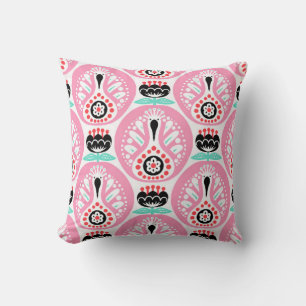 Scandinavian seamless folk art pattern with cute b cushion