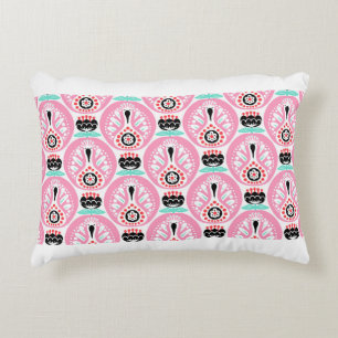 Scandinavian seamless folk art pattern with cute b decorative cushion