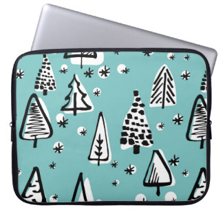 Scandinavian seamless pattern of Christmas tree ha Laptop Sleeve
